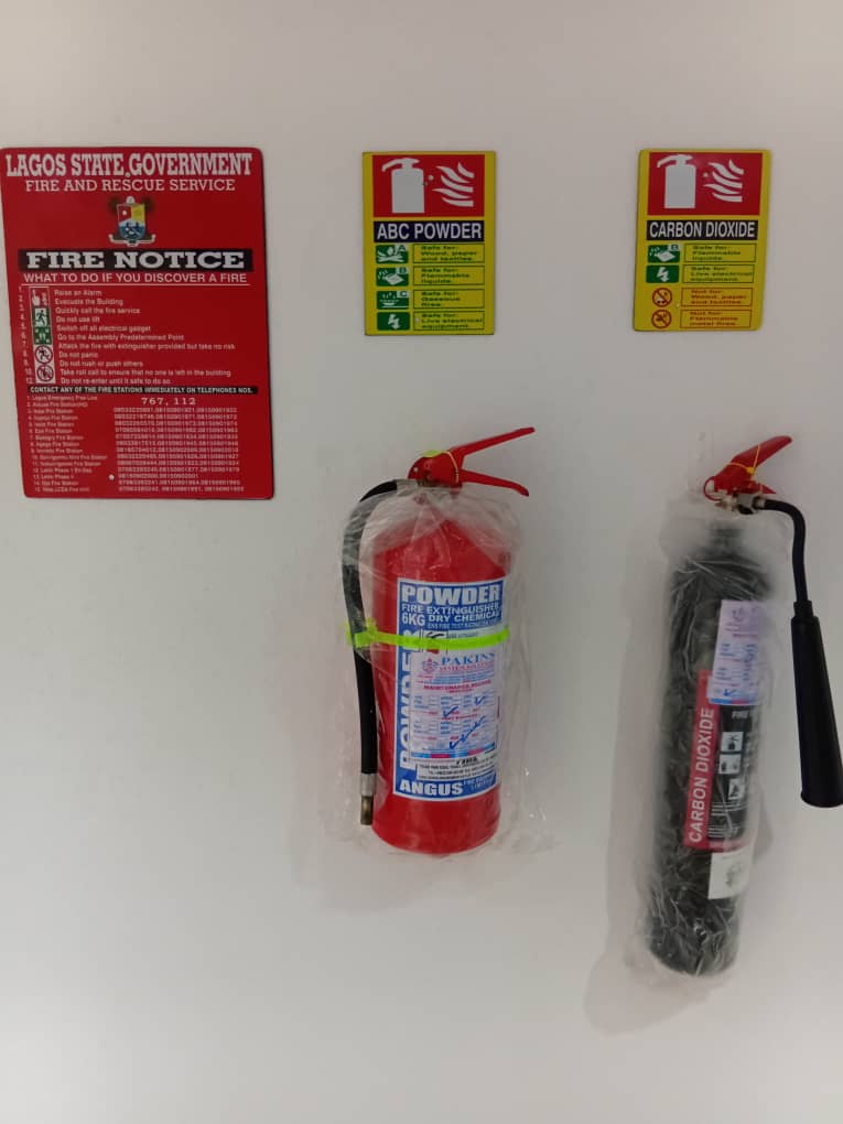 Safewave serviced extinguisher display